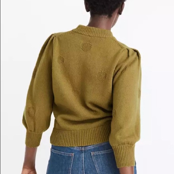 Madewell Eaton Dotted puffSleeve Pullover Sweater - Picture 2 of 13